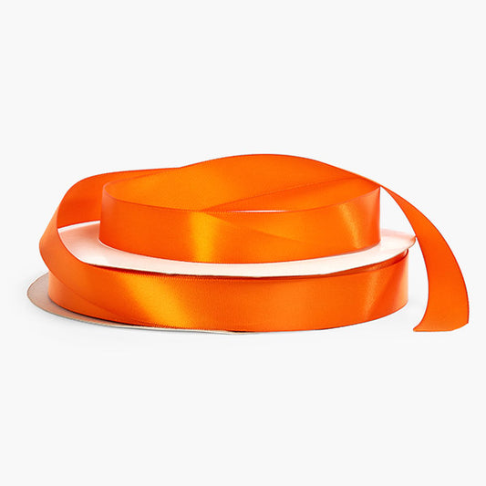 Orange Pumpkin Single Faced Satin Ribbon