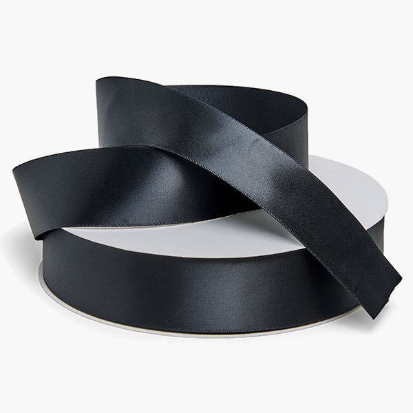 Black Single Faced Satin Ribbon