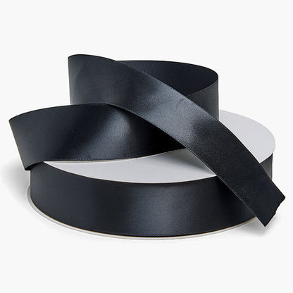 Black Single Faced Satin Ribbon