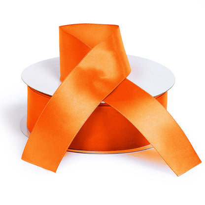 Orange Pumpkin Single Faced Satin Ribbon