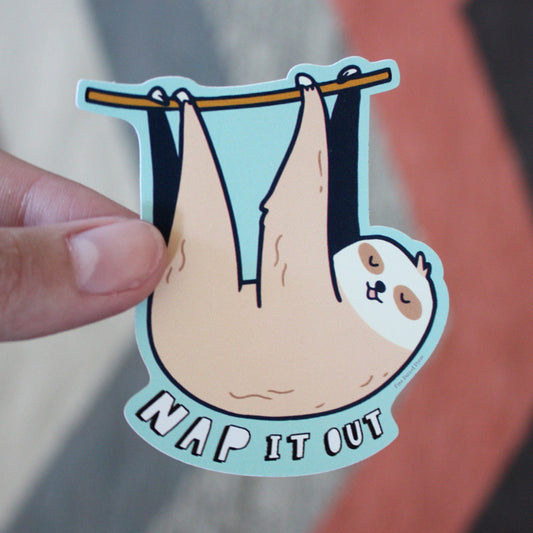 Nap it Out Sloth Vinyl Decal Sticker