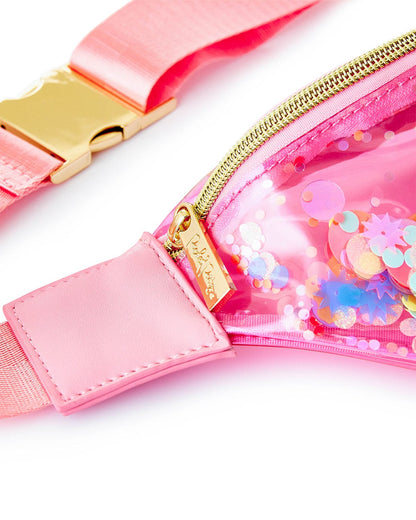 Pink Confetti Clear Belt Bag