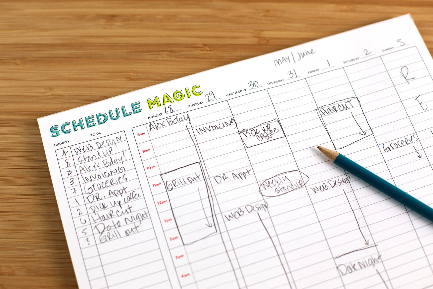 Weekly Schedule Magic To-Do List Planner Notepad
