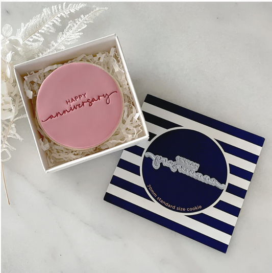 "HAPPY ANNIVERSARY" TINY TEXT STAMP BY LITTLE BISKUT