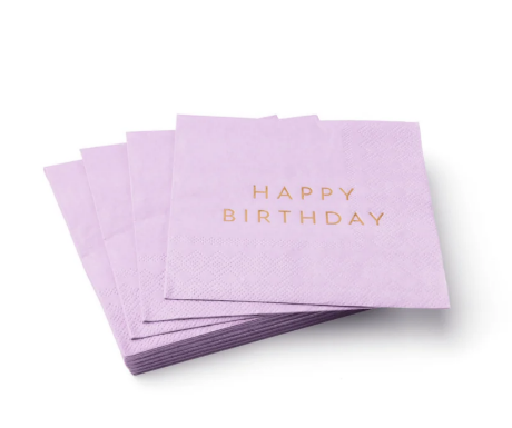 Le Lilac Signature Happy Birthday Cocktail Napkins