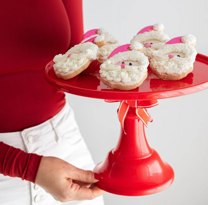 Large Cherry Red Pedestal Melamine Cake Stand