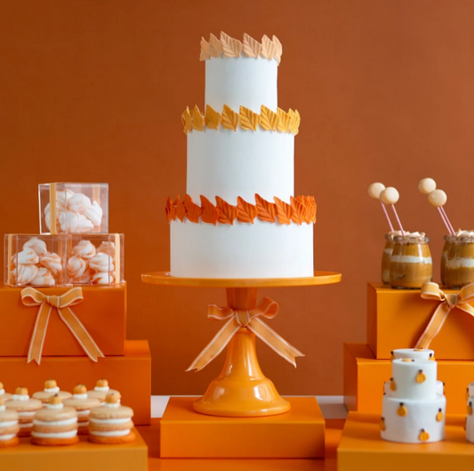 Large Orange Pedestal Melamine Cake Stand