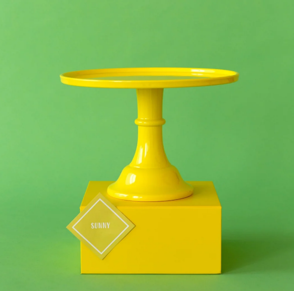 Large Yellow Pedestal Melamine Cake Stand