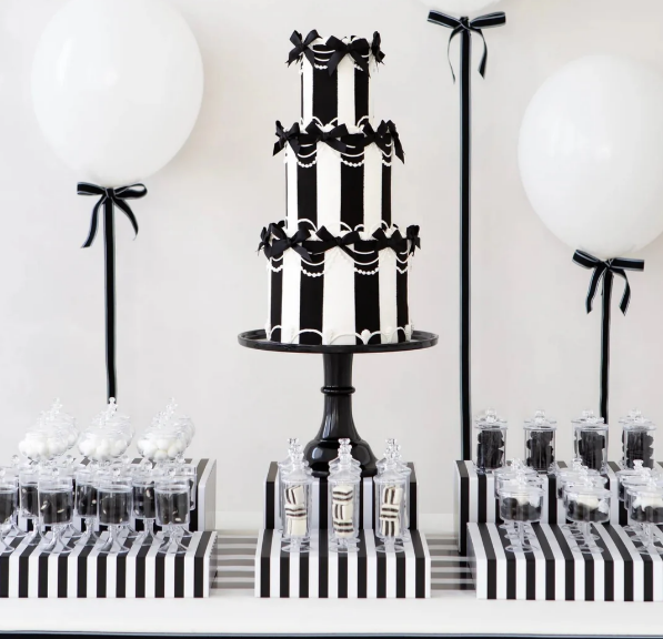 Large Black Noir Pedestal Melamine Cake Stand