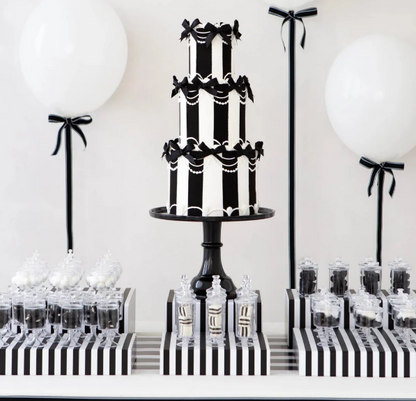 Large Black Noir Pedestal Melamine Cake Stand