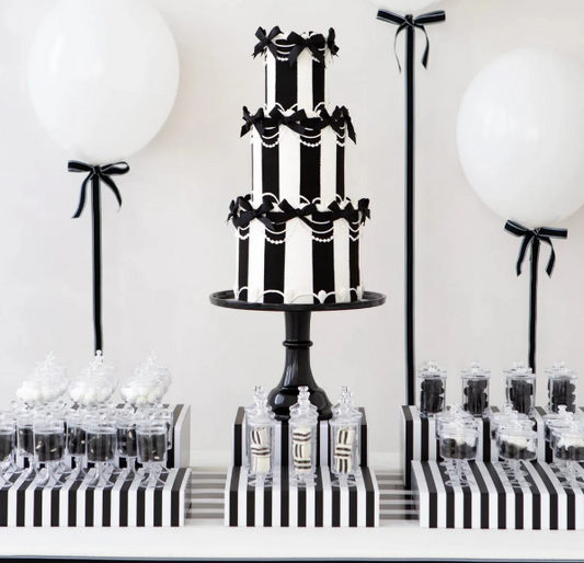 Large Black Noir Pedestal Melamine Cake Stand