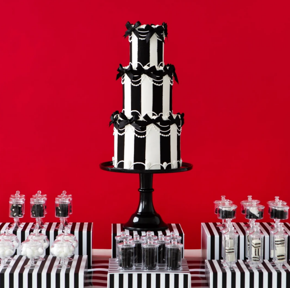 Large Black Noir Pedestal Melamine Cake Stand