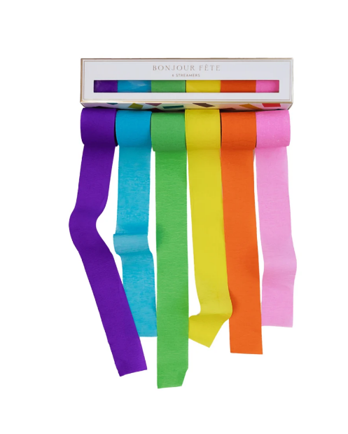Rainbow Crepe Paper Streamers