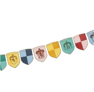 Harry Potter X Bonjour Fete House Pride Multicolor Decorative Hogwarts Banner