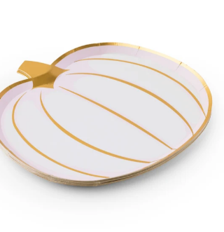 White & Gold Pumpkin Small Plates