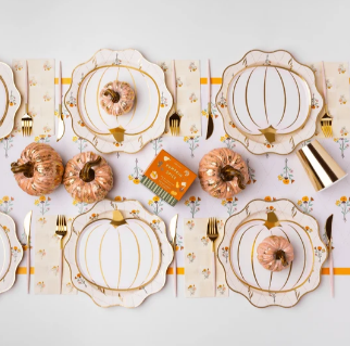 White & Gold Pumpkin Small Plates