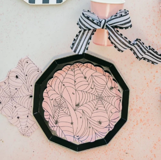 Pink Spider Web Small Plates