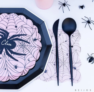 Pink Spider Web Small Plates