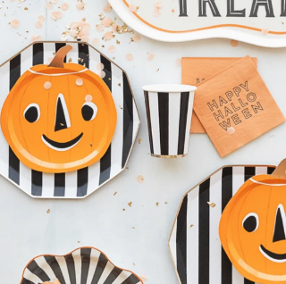 Happy Halloween Orange Cocktail Napkins