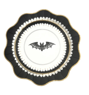 Elegant Halloween Dessert Lacy Bat Plates