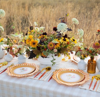 Elegant Fall Plaid Dinner Plates