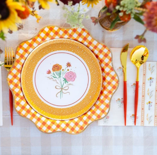 Elegant Fall Plaid Dinner Plates