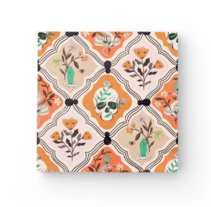 Floral Halloween Skulls & Spiders Dinner Napkins