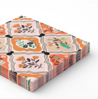 Floral Halloween Skulls & Spiders Dinner Napkins