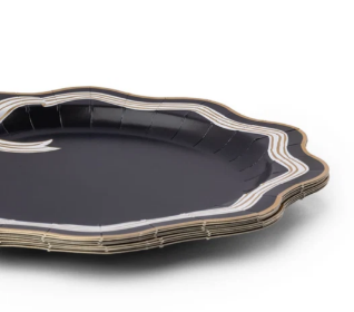 Elegant Black & White Bow Dinner Plates