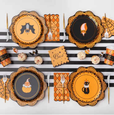 Art Deco Vintage Halloween Dinner Plates