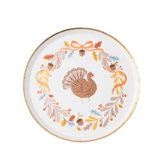 Fall Foliage Turkey Dessert Plates
