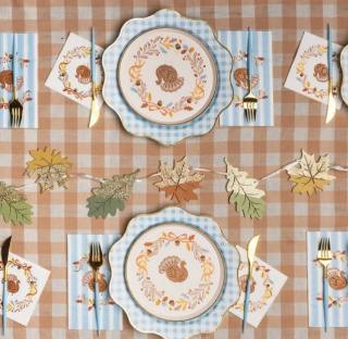 Fall Foliage Turkey Dessert Plates