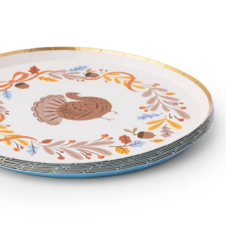 Fall Foliage Turkey Dessert Plates