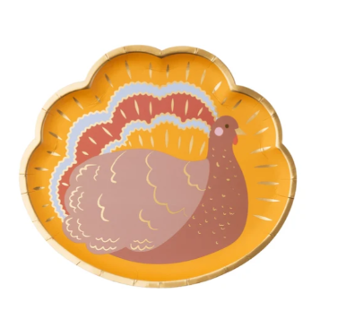 Charming Turkey Thanksgiving Plates