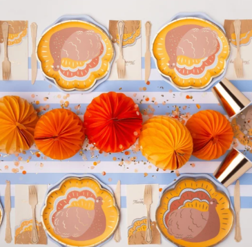 Charming Turkey Thanksgiving Plates