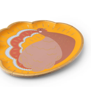 Charming Turkey Thanksgiving Plates