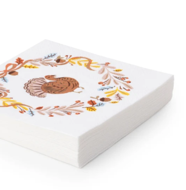 Fall Foliage Turkey Cocktail Napkins