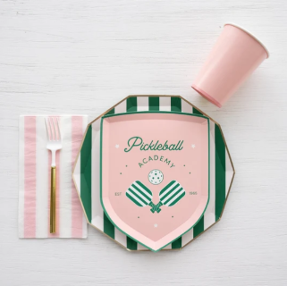 Emerald Green Signature Cabana Stripe Plates