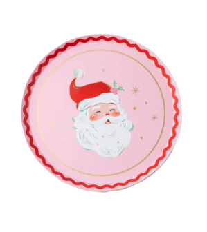 Pink & Red Jolly Santa Small Plates