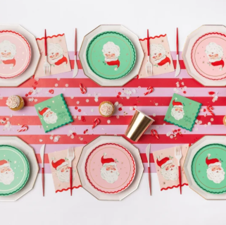 Pink & Red Jolly Santa Small Plates