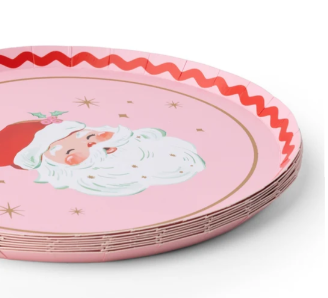 Pink & Red Jolly Santa Small Plates