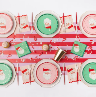 Pink & Red Santa Large Napkins