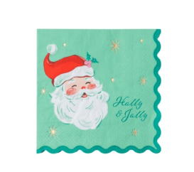 Red & Green Jolly Santa Small Napkins