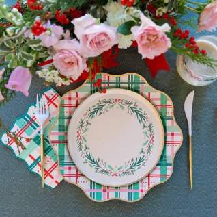 Christmas Plaid Dinner Plates