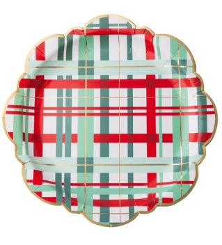 Classic Christmas Plaid Dinner Plates