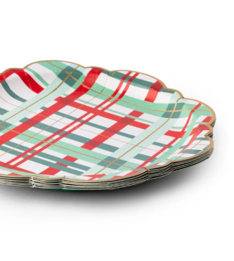 Classic Christmas Plaid Dinner Plates