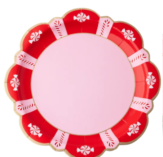 Classic Christmas Peppermint Candy Dinner Plates