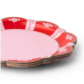Classic Christmas Peppermint Candy Dinner Plates