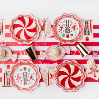 Christmas Peppermint Candy Small Scalloped Plates