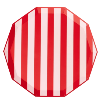 Pink & Red Signature Cabana Stripe Plates